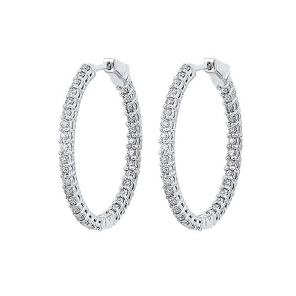 14Kt White Gold Diamond 1Ctw Earring (Round Shape)