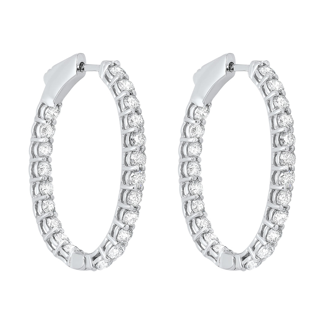 14Kt White Gold Diamond 3Ctw Earring