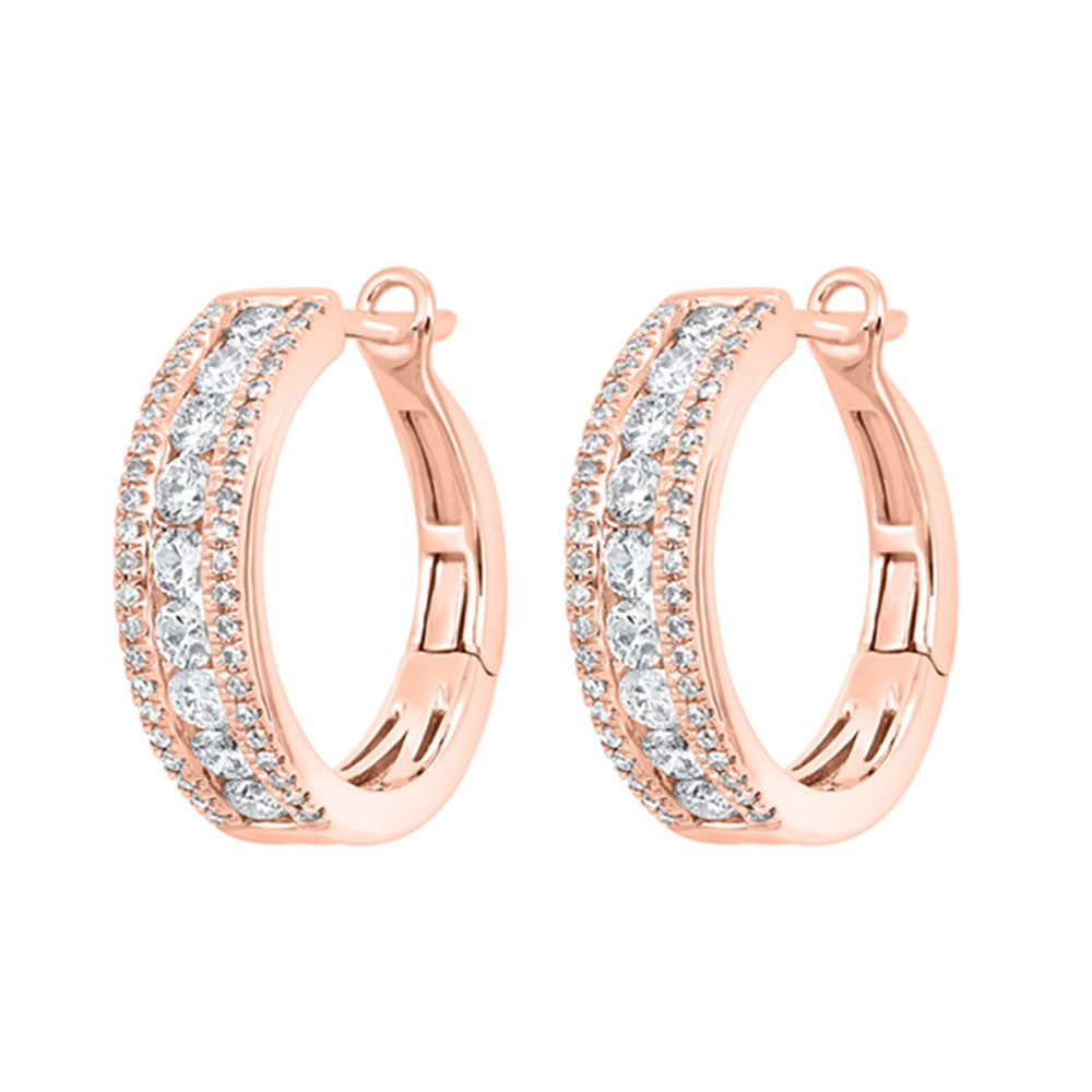 14Kt Rose Gold Diamond 1Ctw Earring