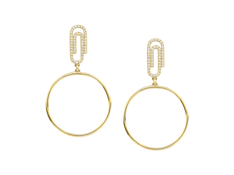 14Kt Yellow Gold Diamond 1/5Ctw Earring
