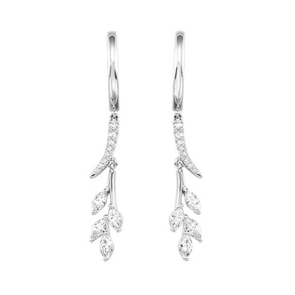 14Kt White Gold Diamond 1/2Ctw Earring