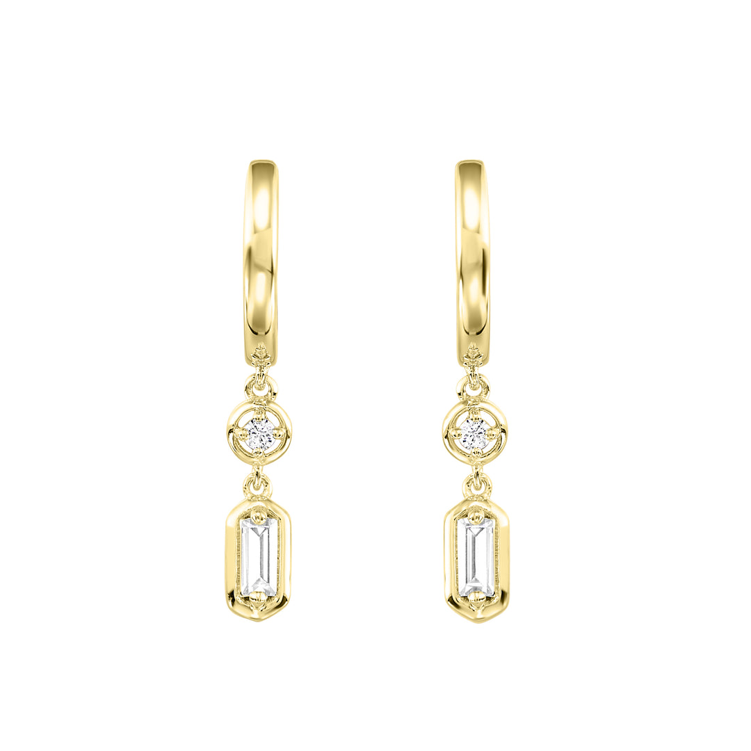 14KY diamond drop earrings, 1/7CTW-simple gold silhouette with geometric sparkle; exclusive deal pricing.