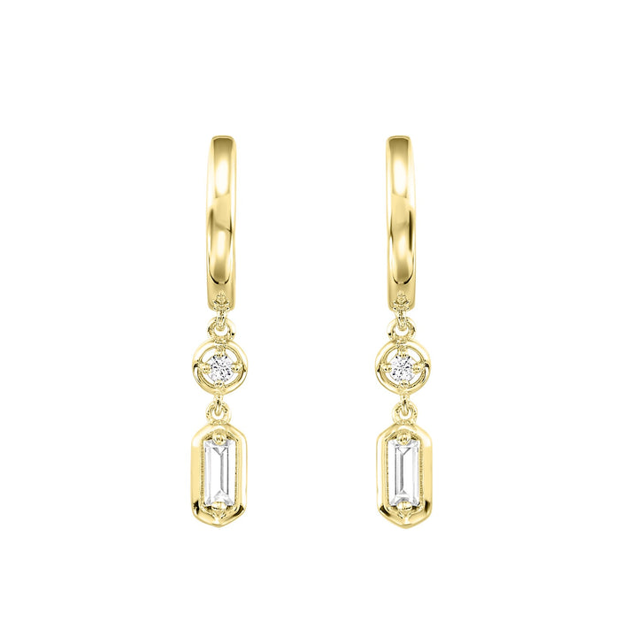 14KY diamond drop earrings, 1/7CTW-simple gold silhouette with geometric sparkle; exclusive deal pricing.