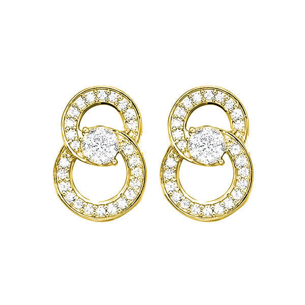10Kt Yellow Gold Diamond 1/2Ctw Earring
