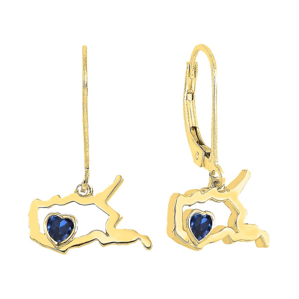 14Kt Yellow Gold Sapphire 1/4Ctw Earring