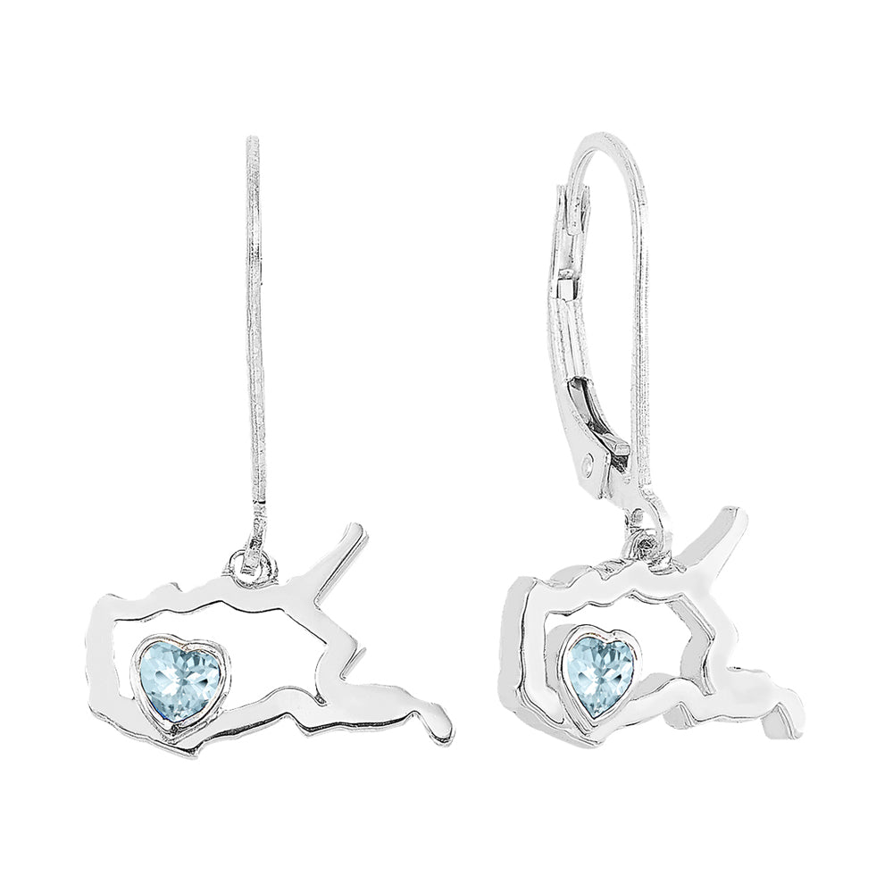 Silver Aquamarine 1/3Ctw Earring