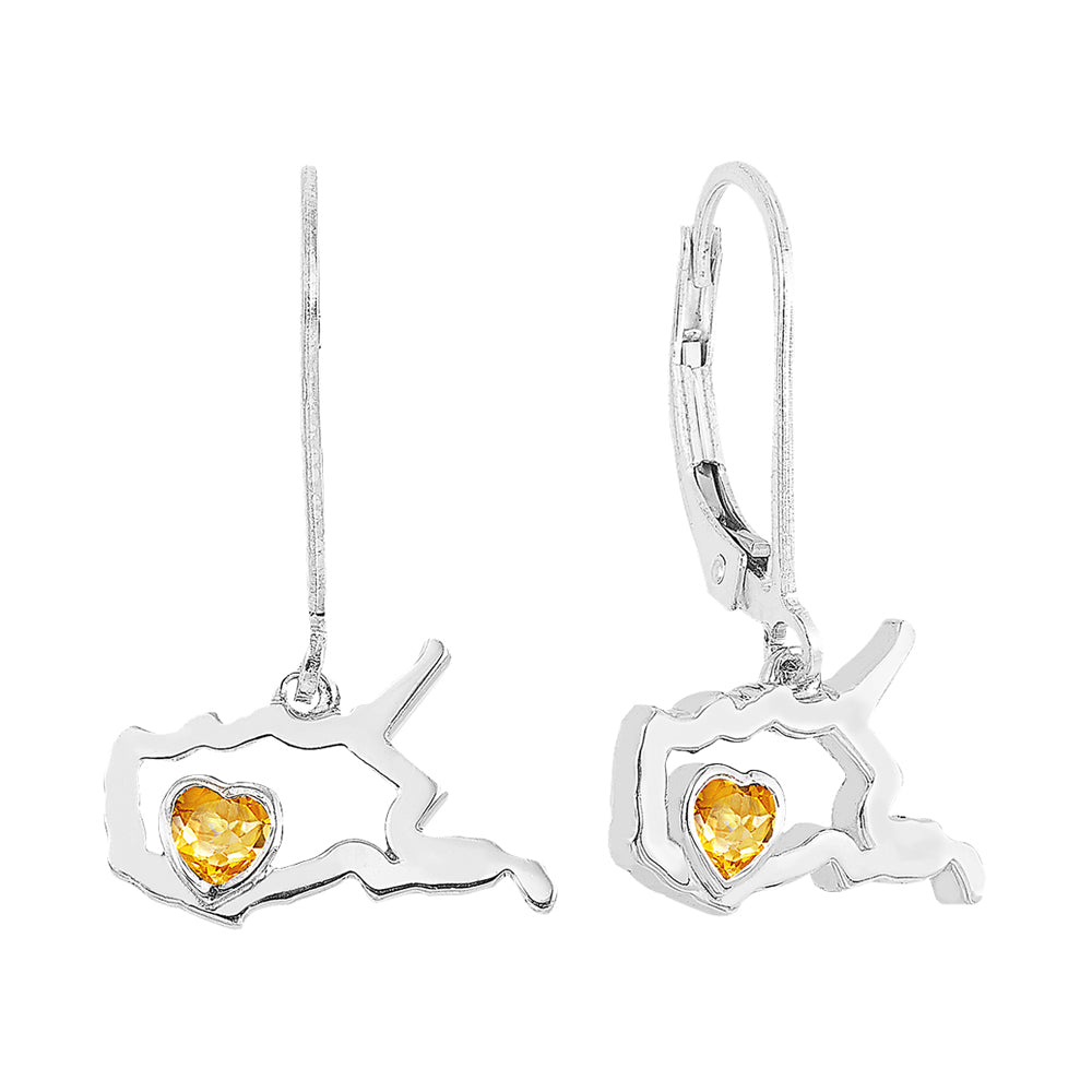 Silver Citrine 1/3Ctw Earring