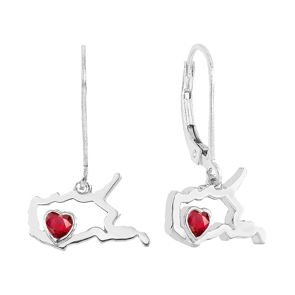 Silver Garnet 1/3Ctw Earring