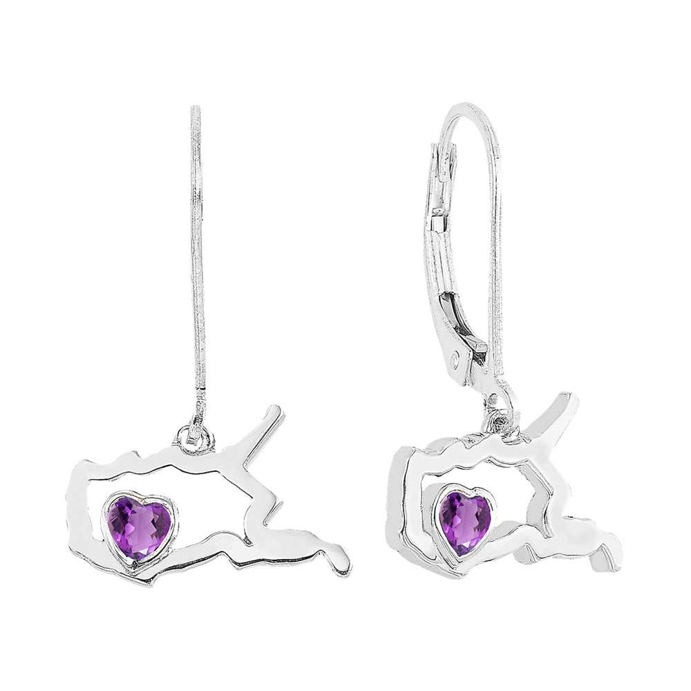 Silver Amethyst 1/3Ctw Earring