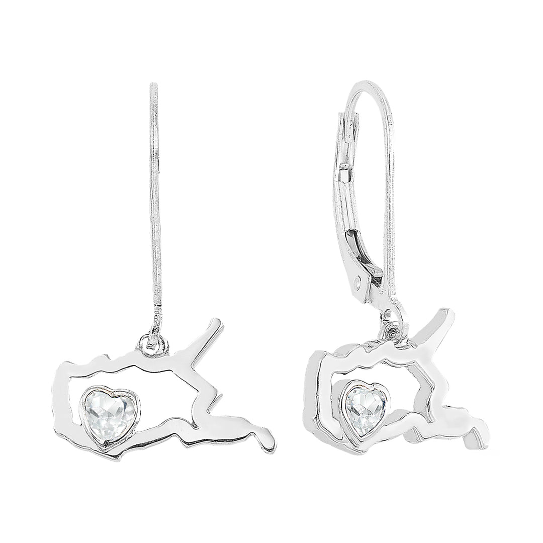 Silver White Sapphire 1/3Ctw Earring