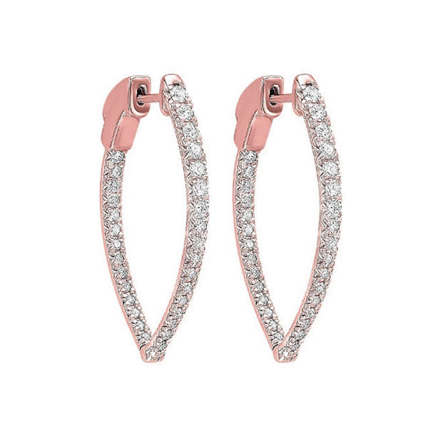 14Kt Rose Gold Diamond 1/2Ctw Earring