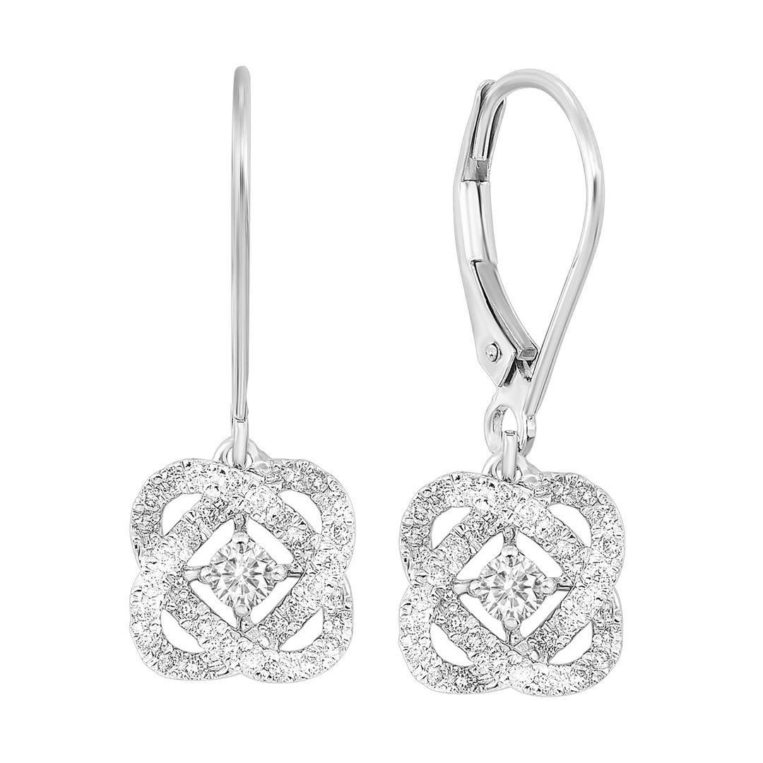 14Kt White Gold Diamond 3/4Ctw Earring