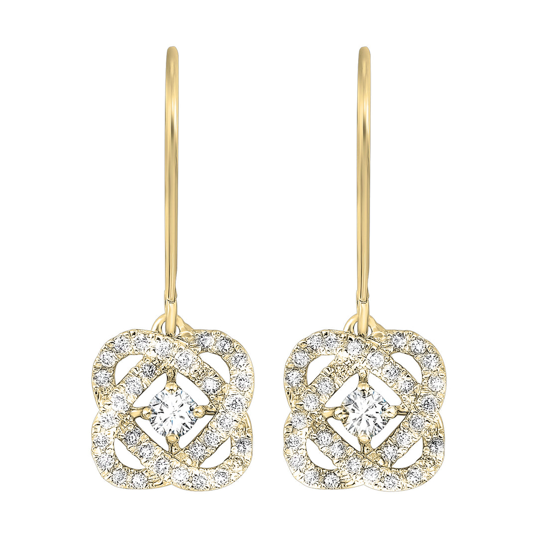 14Kt Yellow Gold Diamond 3/4Ctw Earring