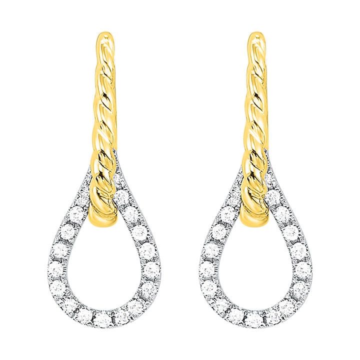 14Kt White Yellow Gold Diamond 1/10Ctw Earring