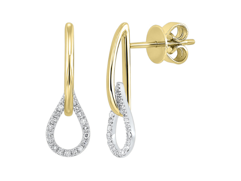14Kt White Yellow Gold Diamond 1/8Ctw Earring