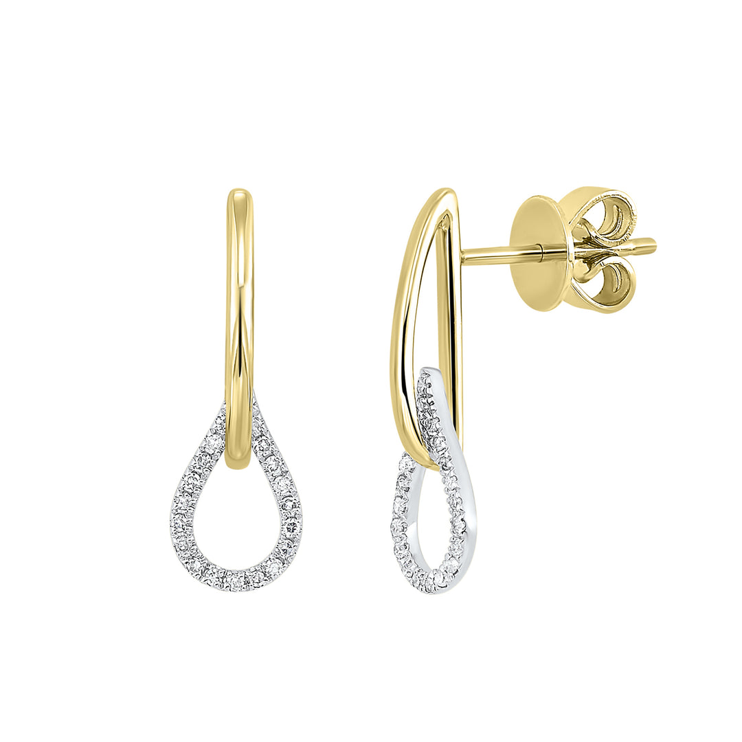 14Kt White Yellow Gold Diamond 1/8Ctw Earring