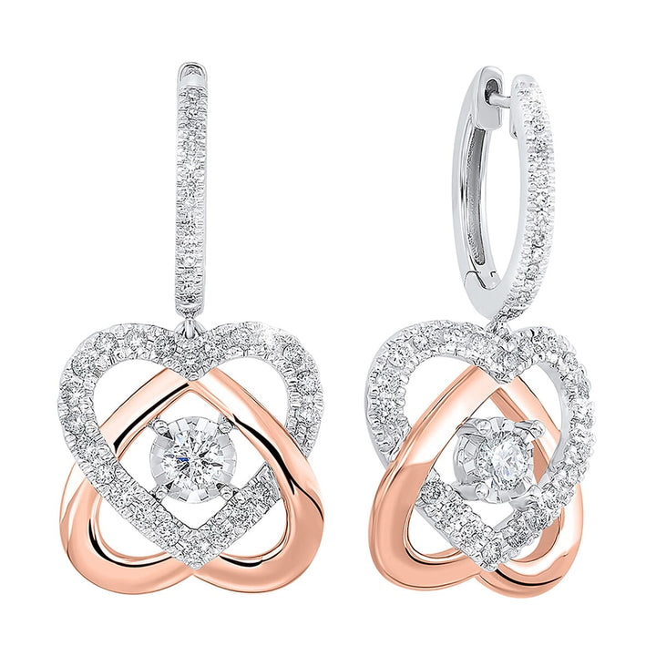 14Kt White Rose Diamond 3/4Ctw Earring
