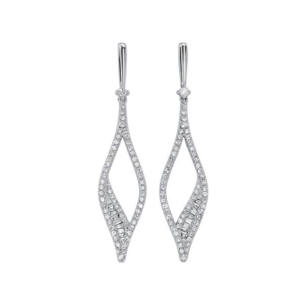 14Kt White Gold Diamond 3/4Ctw Earring