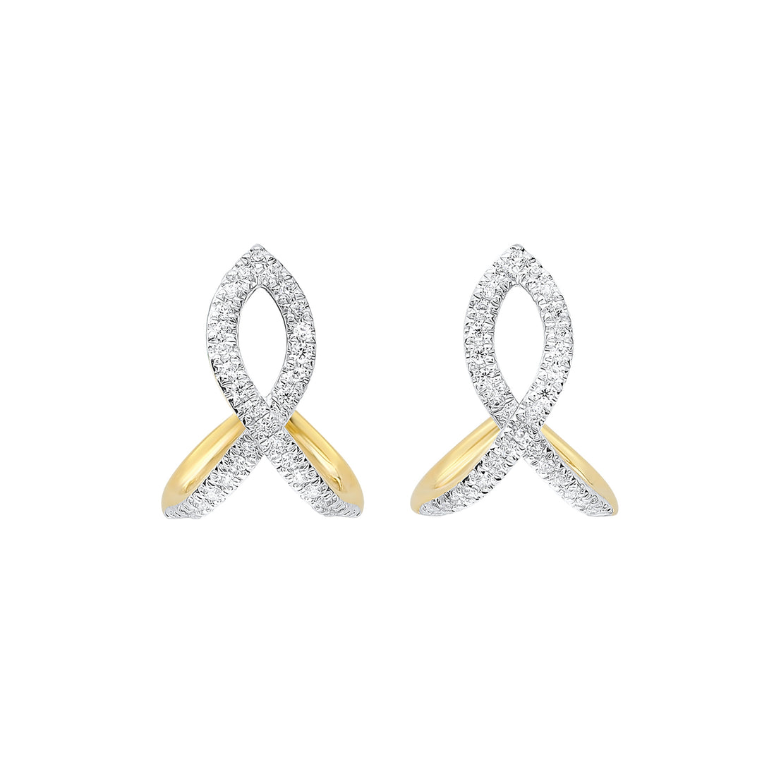 14Kt Yellow Gold Diamond 1/5Ctw Earring
