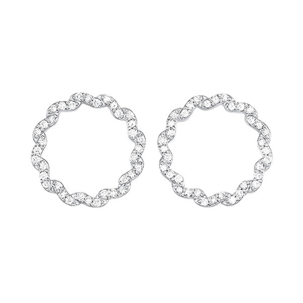 14Kt White Gold Diamond 1Ctw Earring