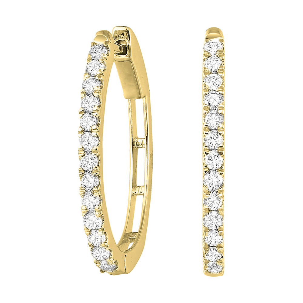14Kt Yellow Gold Diamond 1Ctw Earring