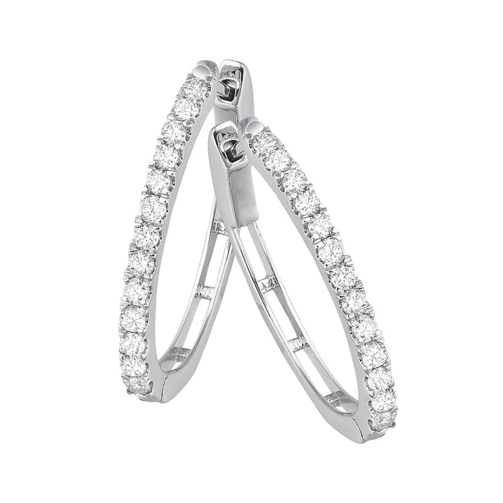 14Kt White Gold Diamond 3/4Ctw Earring