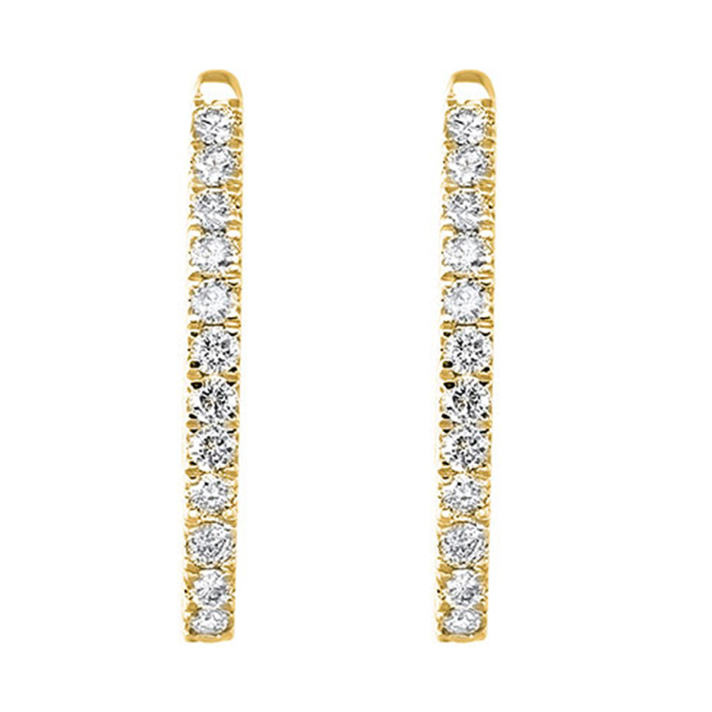 14Kt Yellow Gold Diamond 1Ctw Earring