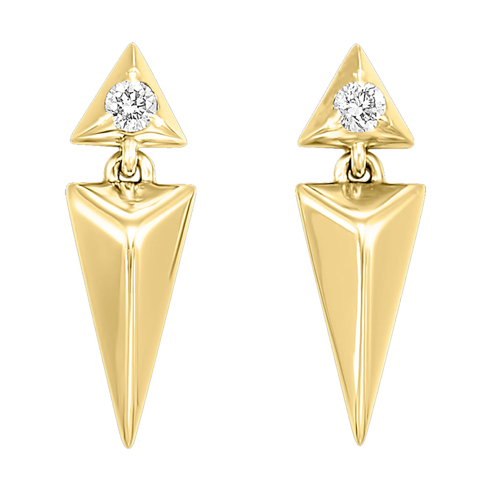 14Kt Yellow Gold Diamond 1/20Ctw Earring