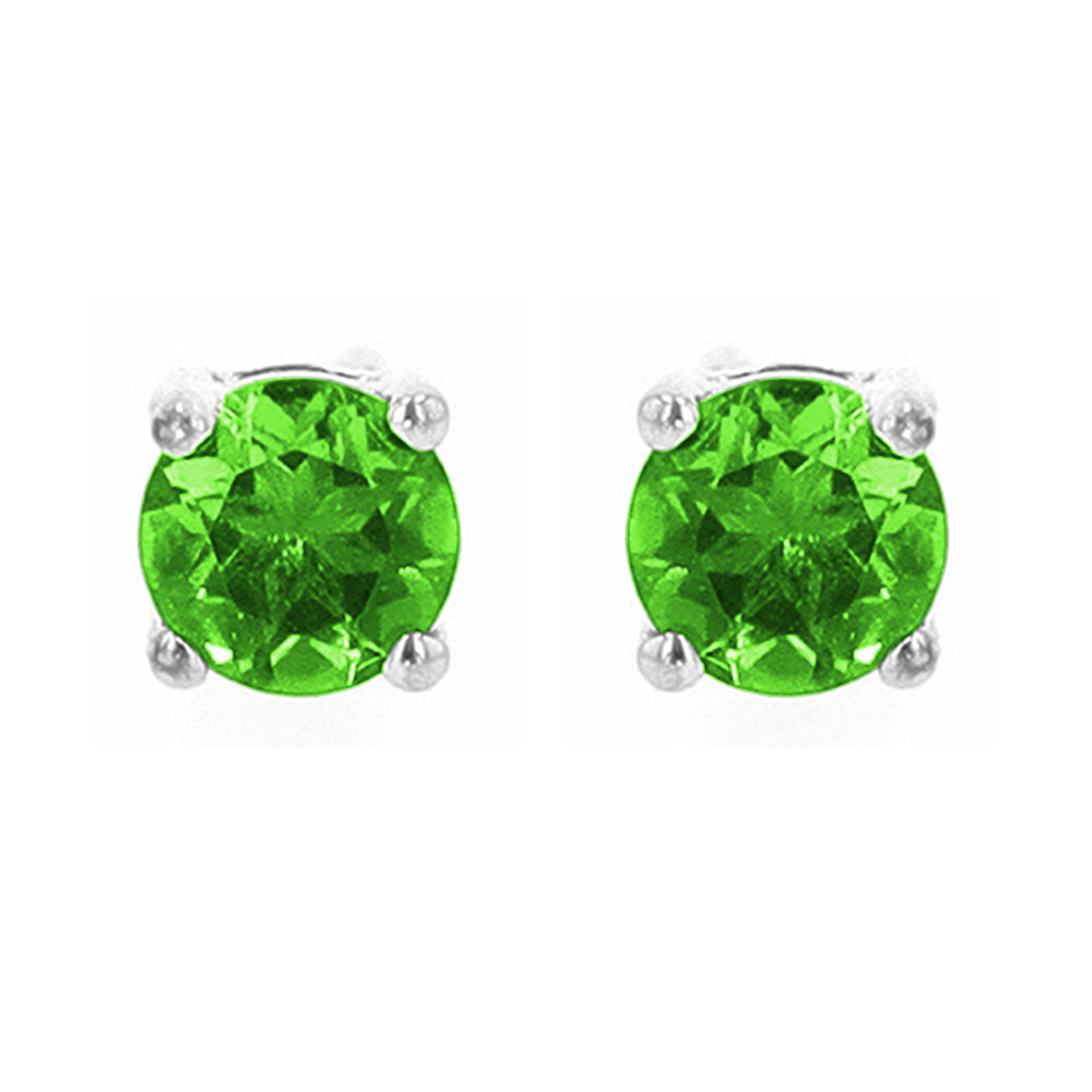Silver Created-Emerald 5/8Ctw Earring