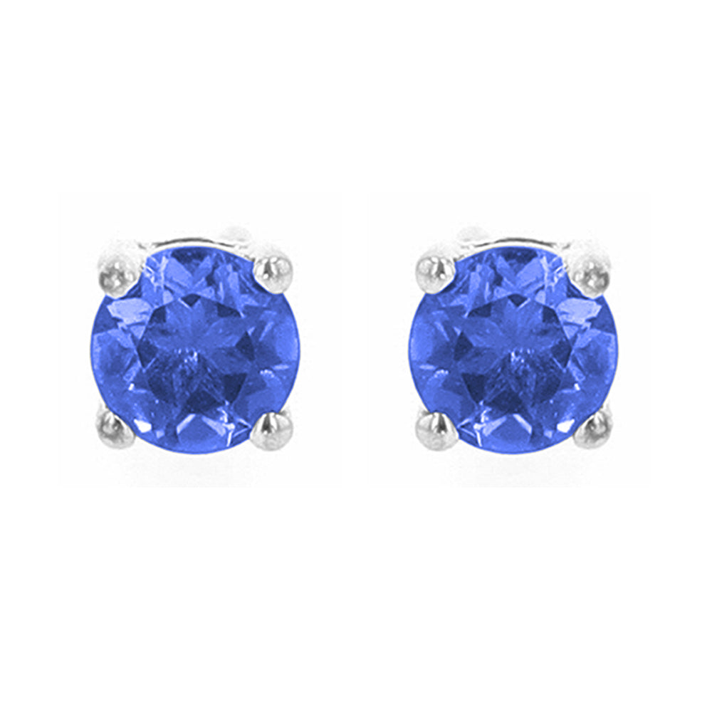 Silver Created Sapphire 5/8Ctw Earring