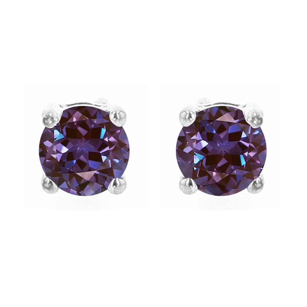 Silver Syn Alexandrite 5/8Ctw Earring