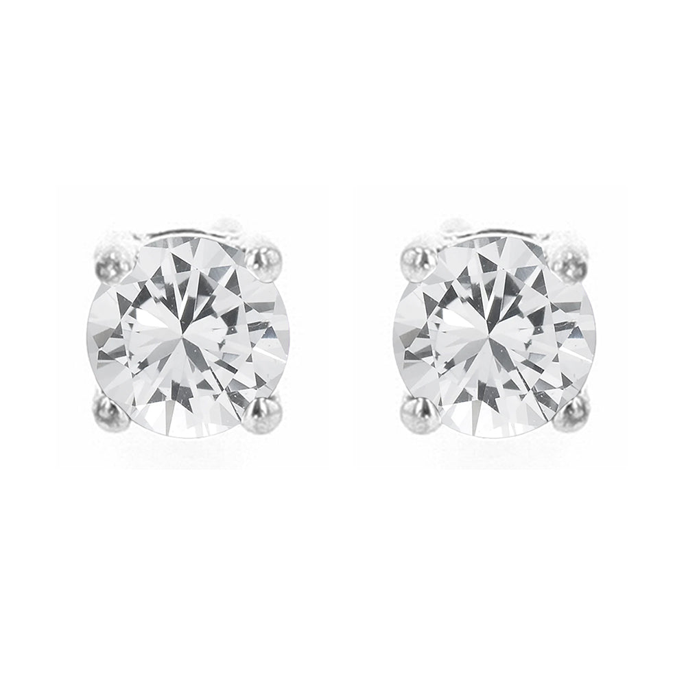 Silver White Topaz 5/8Ctw Earring