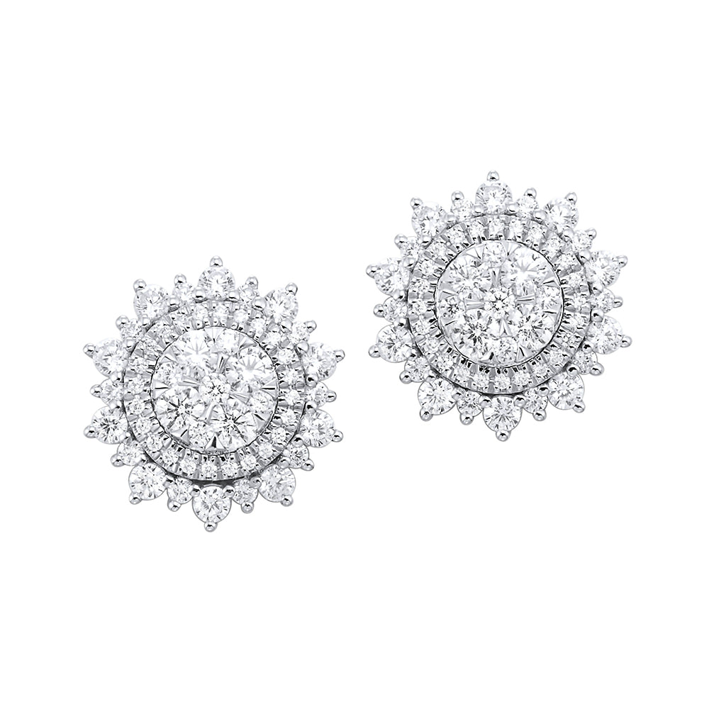 14Kt White Gold Diamond 1Ctw Earring