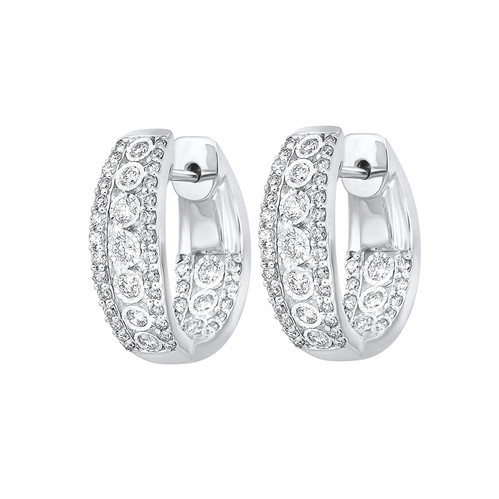 14KW diamond hoops, 1CTW lightweight brilliance and timeless design made to sell.
