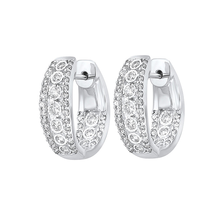 14KW diamond hoops, 1CTW lightweight brilliance and timeless design made to sell.