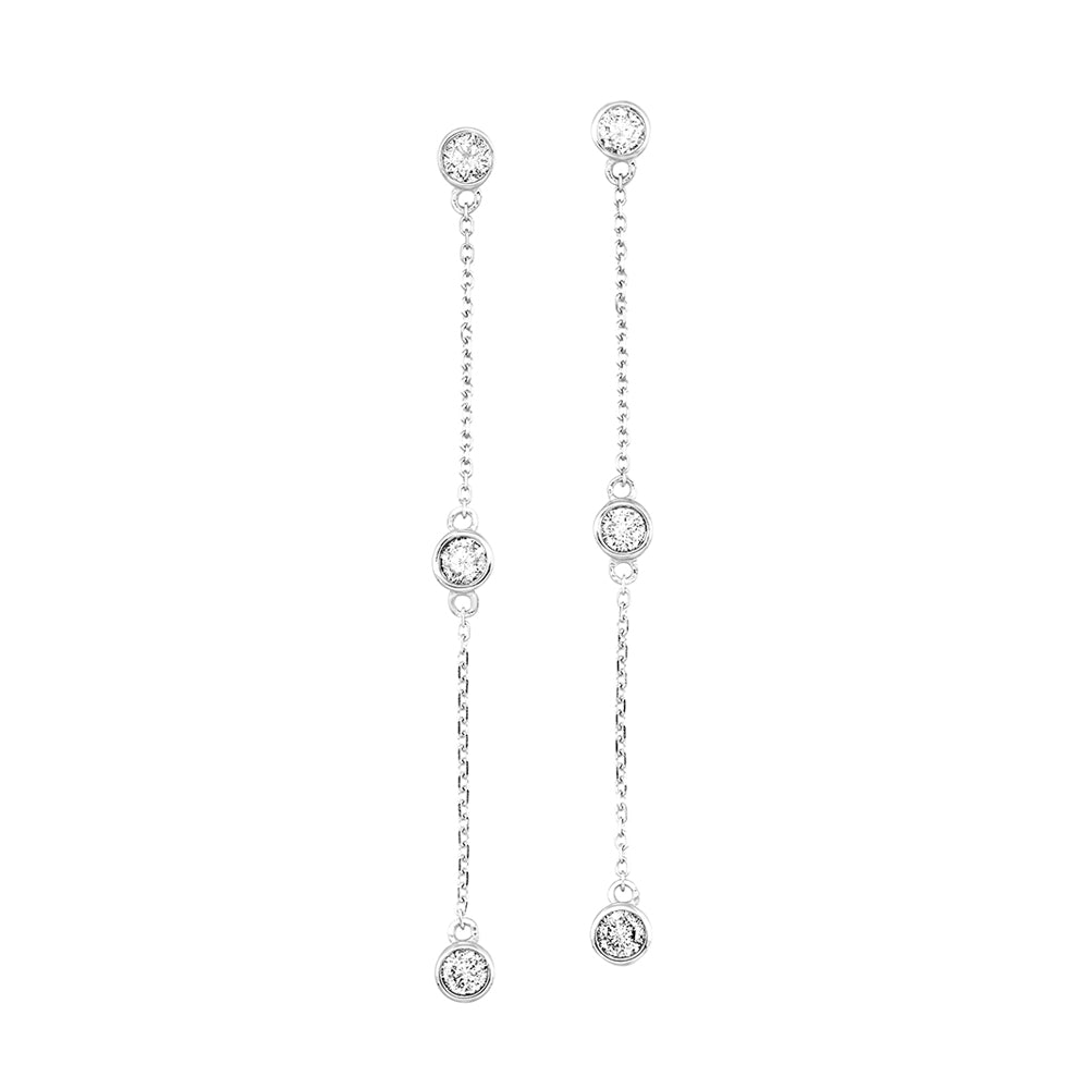 14Kt White Gold Diamond 1Ctw Earring