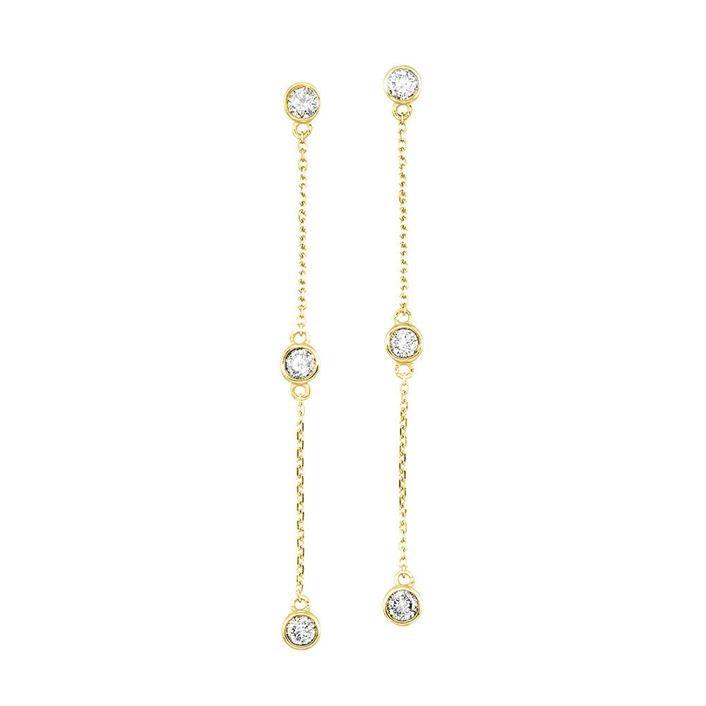 14Kt Yellow Gold Diamond 1Ctw Earring