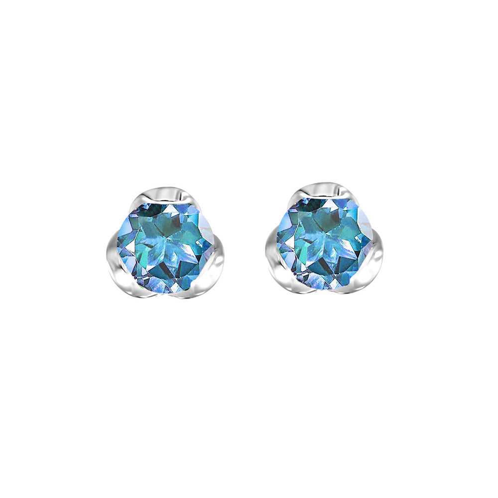 Silver Blue Topaz 5/8Ctw Earring