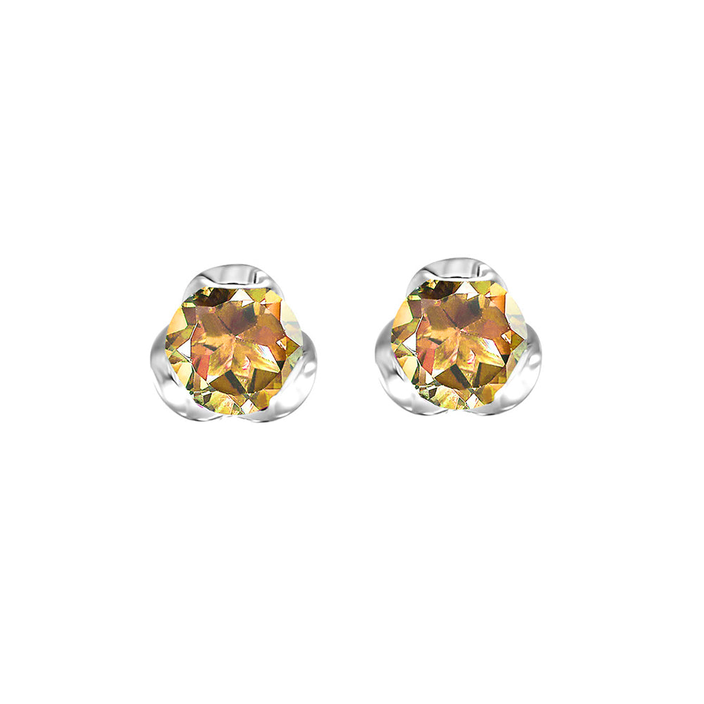 Silver & Citrine 5/8Ctw Earring