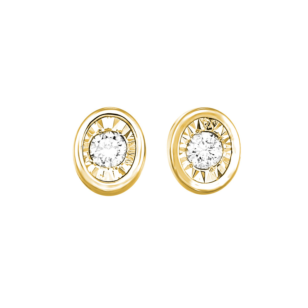 14Kt Yellow Gold Diamond 1/6Ctw Earring