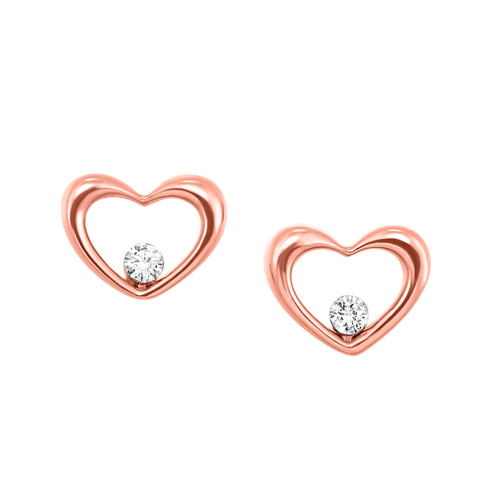 10Kt Rose Gold Diamond 1/15Ctw Earring