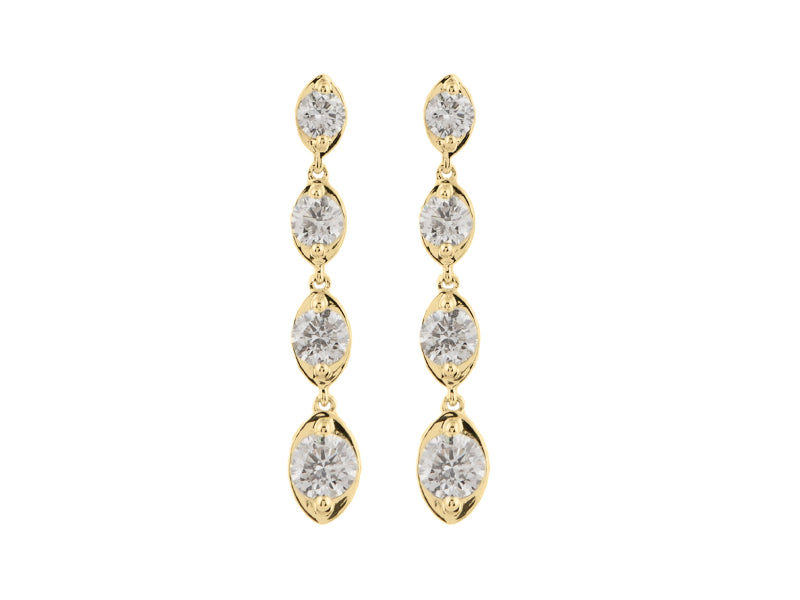 14Kt Yellow Gold Diamond 2 1/3Ctw Earring