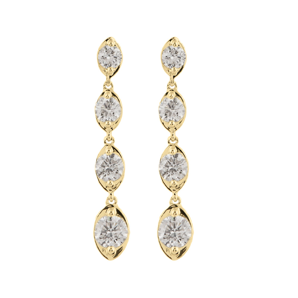 14Kt Yellow Gold Diamond 2 1/3Ctw Earring
