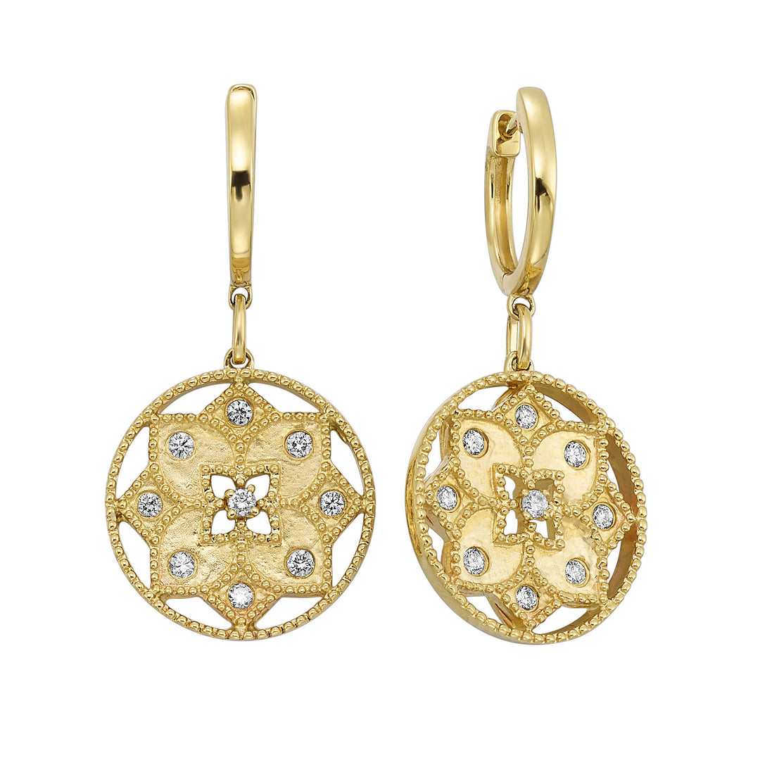 14Kt Yellow Gold Diamond 1/4Ctw Earring