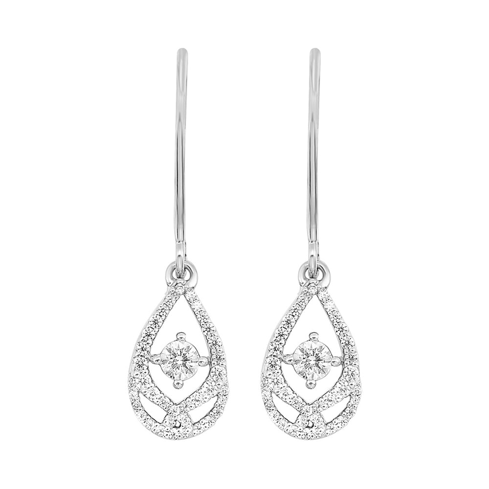 Silver Diamond 1/4Ctw Earring