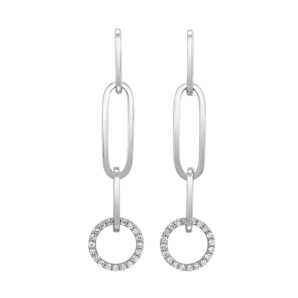 14Kt White Gold Diamond 3/4Ctw Earring