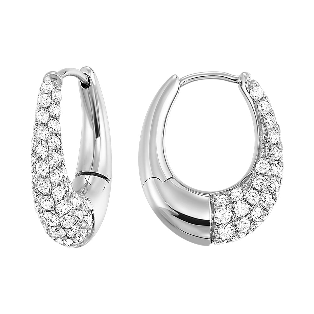14Kt White Gold Diamond 1 1/4Ctw Earring