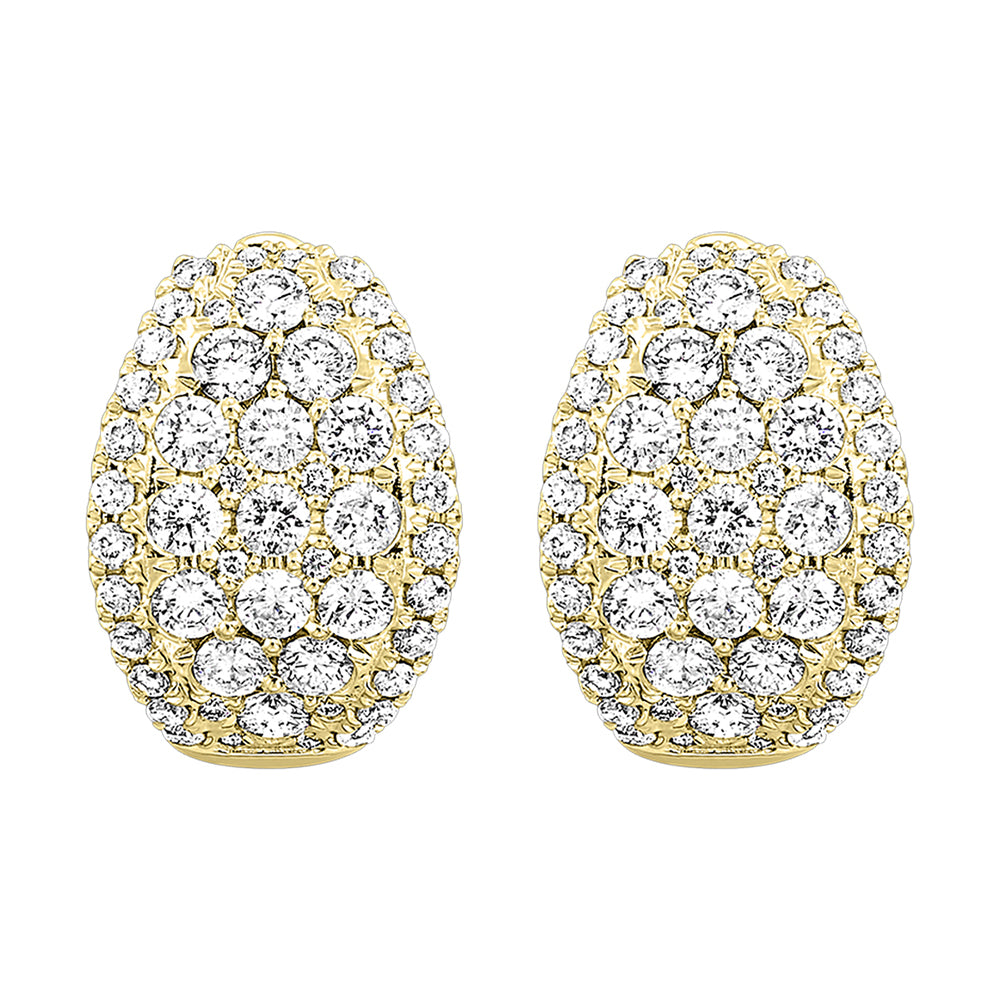 14Kt Yellow Gold Diamond 1 5/8Ctw Earring