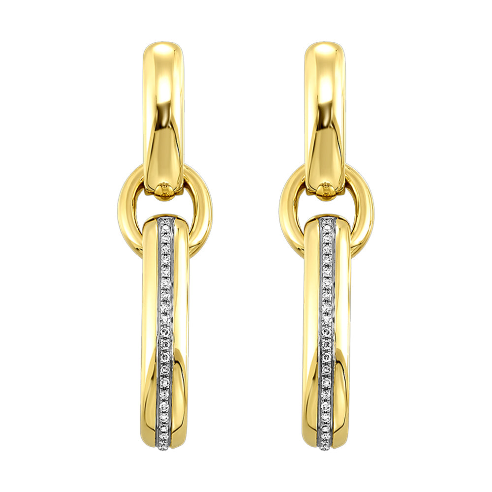 14Kt Yellow Gold Diamond 1/7Ctw Earring