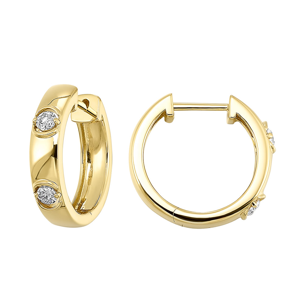 14Kt Yellow Gold Diamond 1/4Ctw Earring
